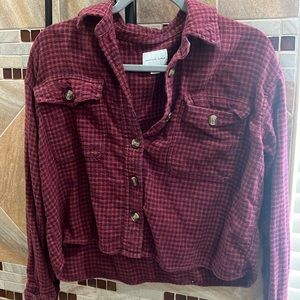 American Eagle cropped flannel
